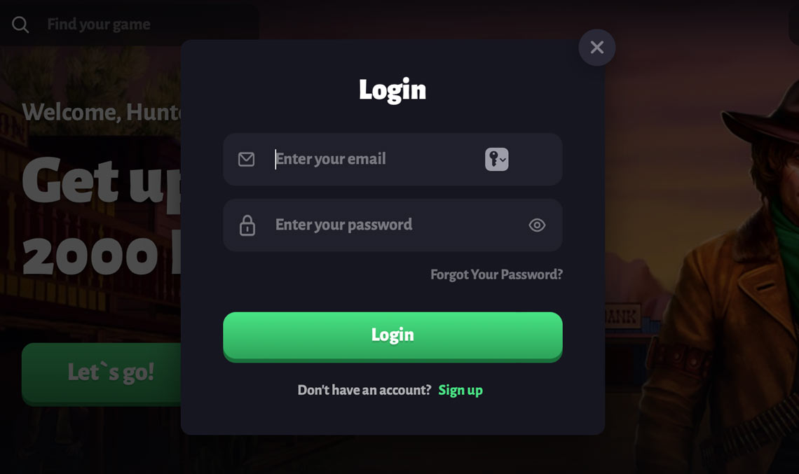 Slot Hunter account log-in